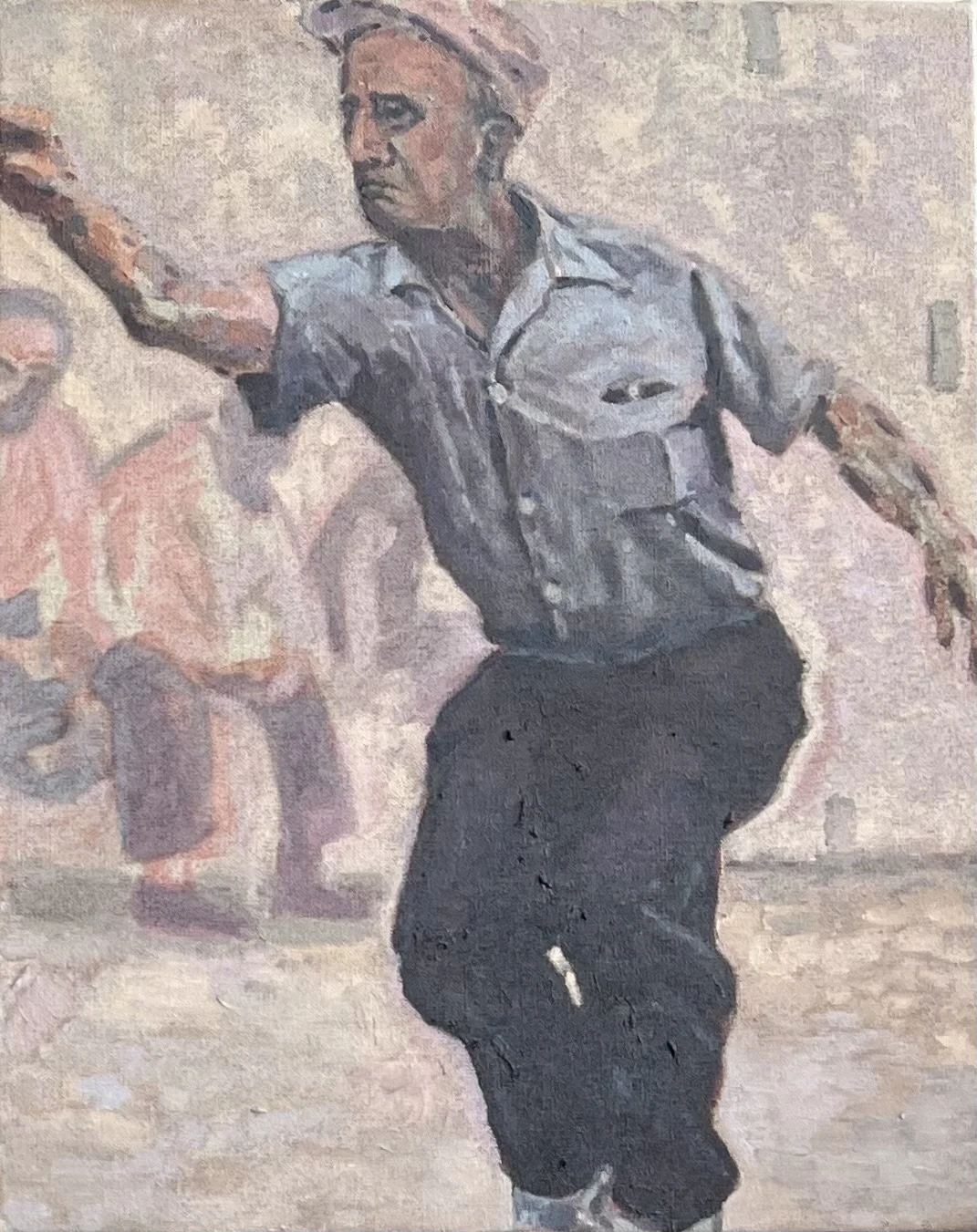 Ruben Beddeleem JOUEUR 3 - LES BOULISTES 13"x16" Oil on Belgian linen