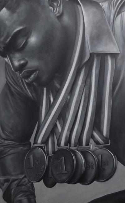 Devin Wesley THE WEIGHT OF GREAT 30"x48" Oil on Canvas