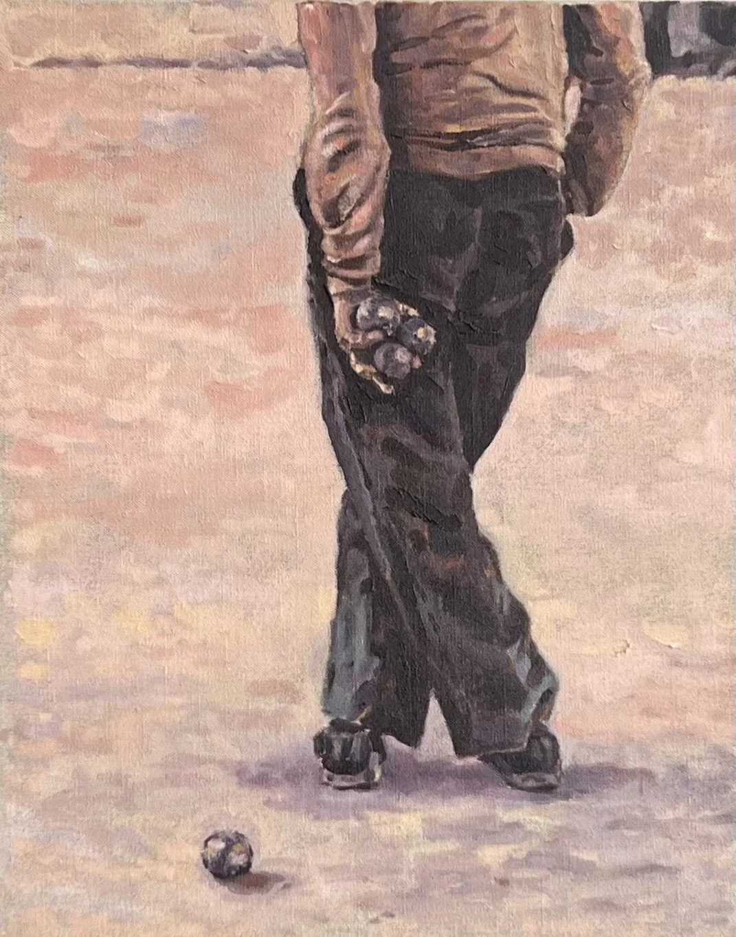 Ruben Beddeleem JOUEUR 1 - LES BOULISTES 13"x16" Oil on Belgian linen