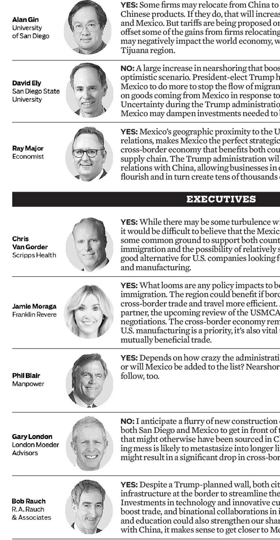 San Diego Union-Tribune screenshot of EconoMeter column with CEO Jamie Moraga
