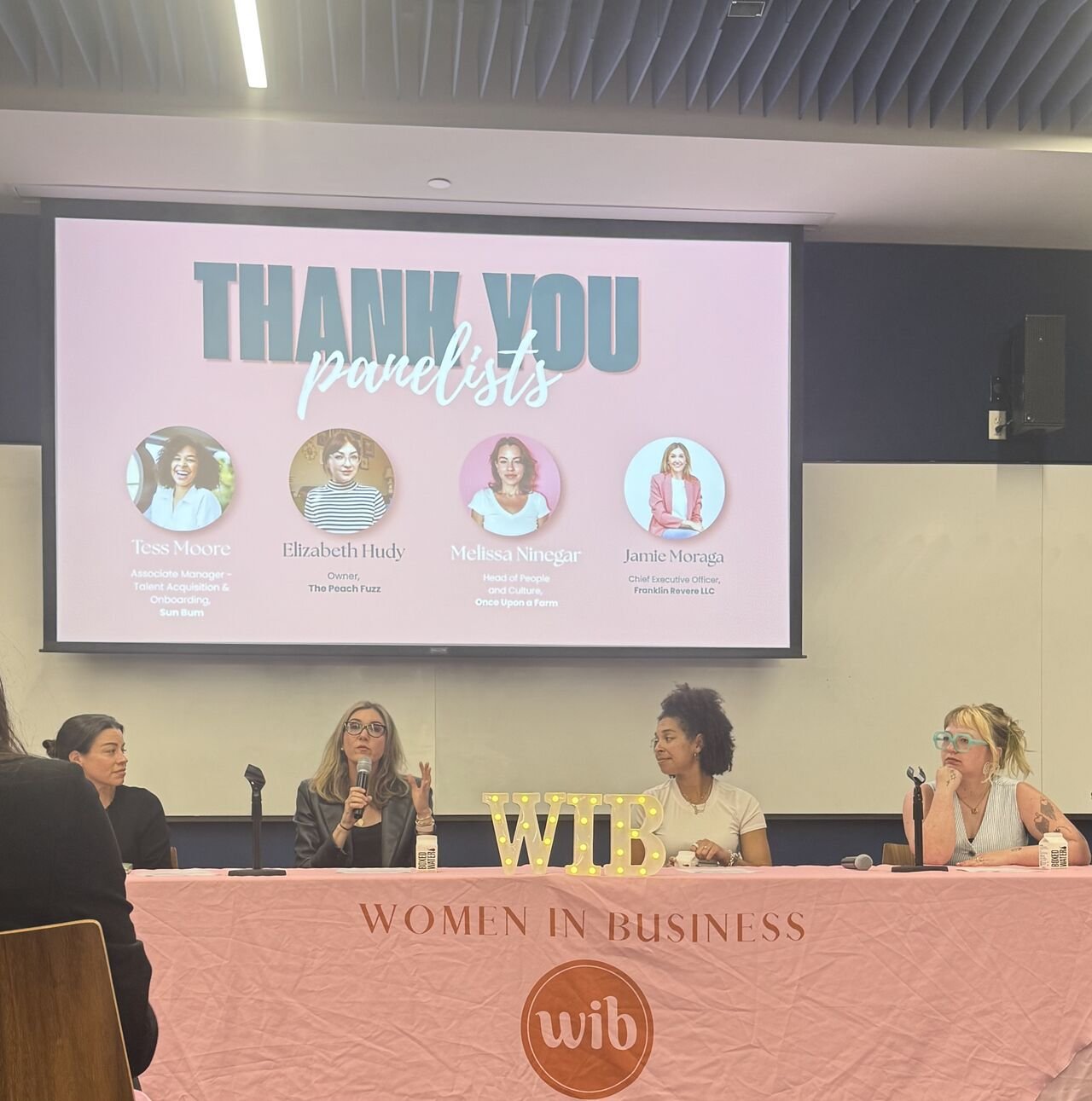 Image from University of San Diego Women in Business panel featuring Author and CEO Jamie Moraga