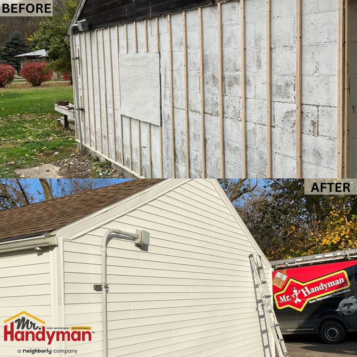 1:39 PMClaude responded: Before-and-after siding replacement by Mr.Before-and-after siding replacement by Mr. Handyman in Dallas – professional siding, fascia, and soffit repair services in Dallas, Plano, Rockwall, and Southwest Dallas County.