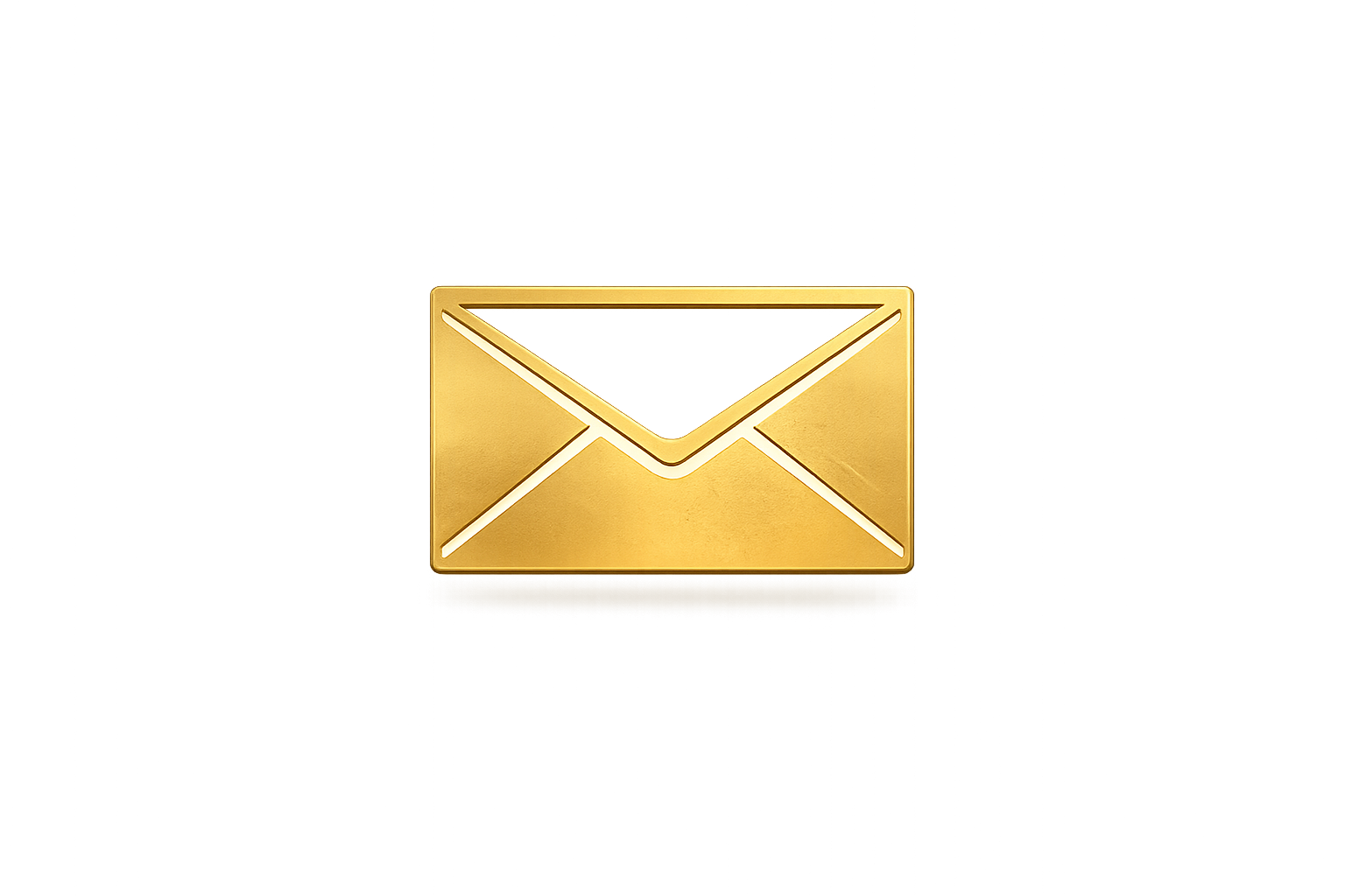 Golden envelope icon centered on a dark background with blue and black light streaks.
