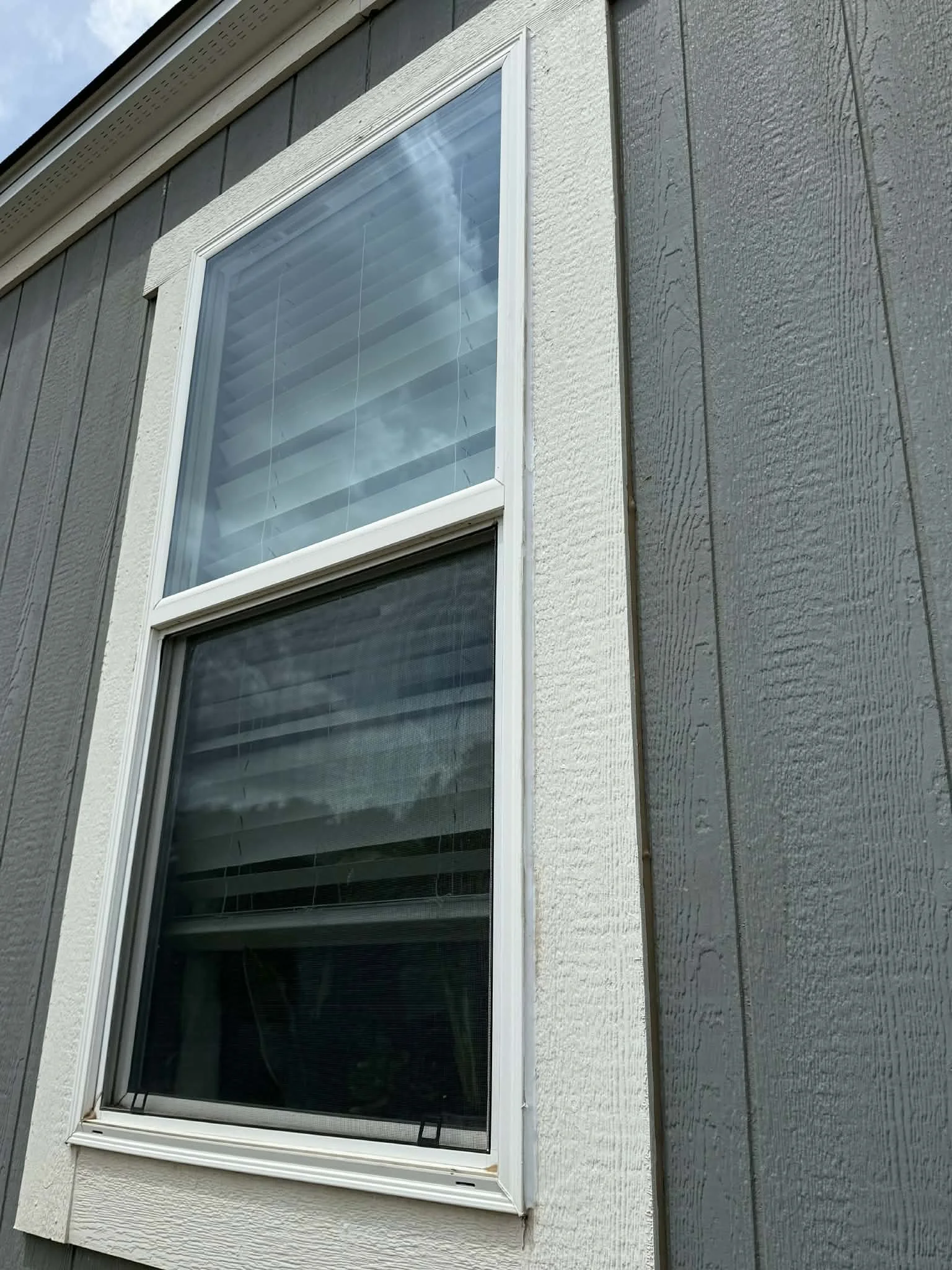 Fresh window recaulking for a clean finish and added protection from the elements.