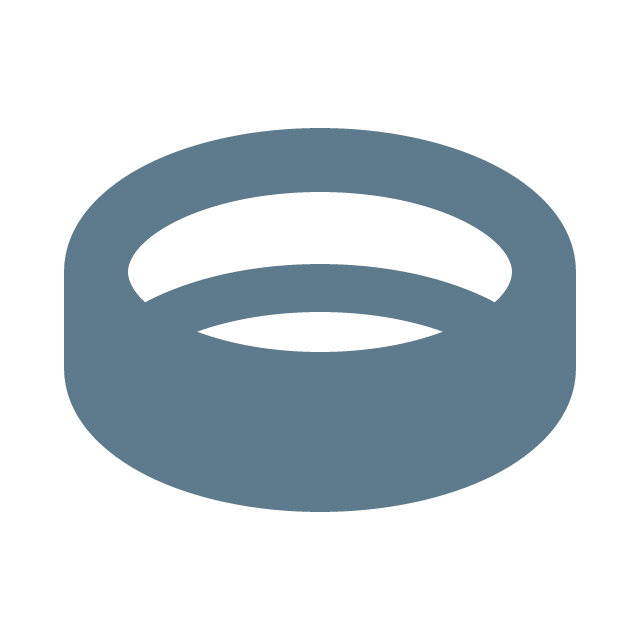 Illustration of a donut-shaped object with a hole in the center, viewed from above.