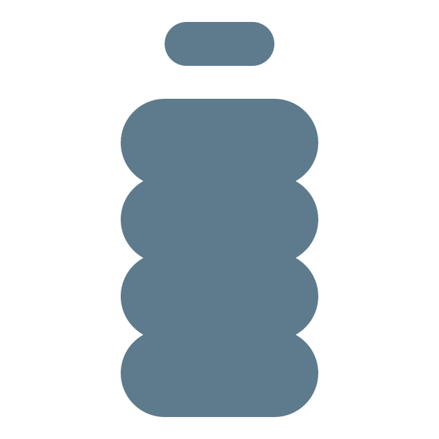 A vertical stack of five rounded, oval shapes in shades of blue, with a smaller oval at the top.