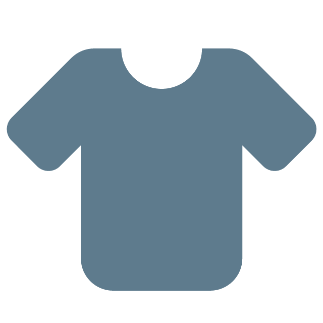 A simple illustration of a gray T-shirt with no visible designs or logos.
