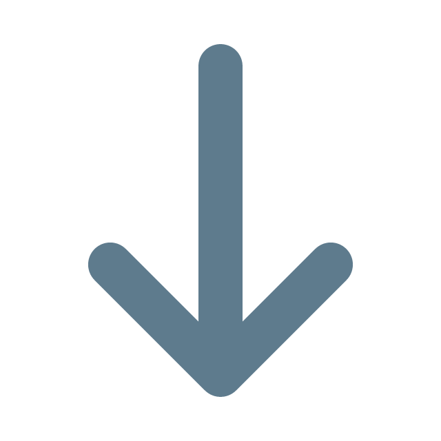 A large black downward arrow icon.