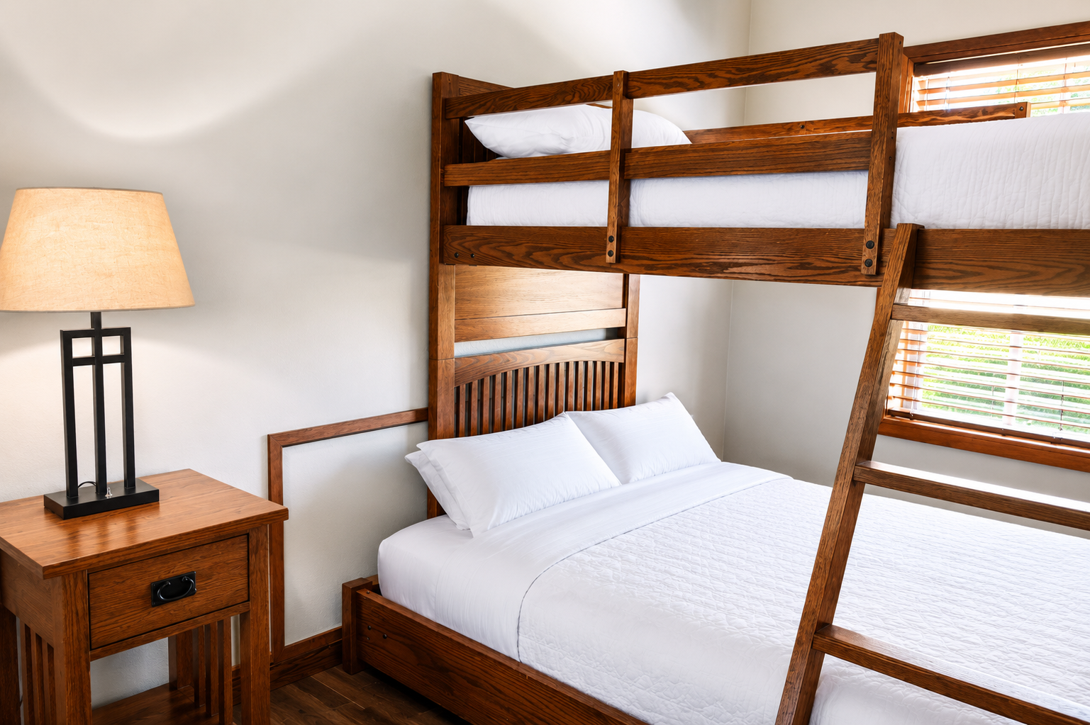Bunk sleeping area in One Bedroom Cabin Loft