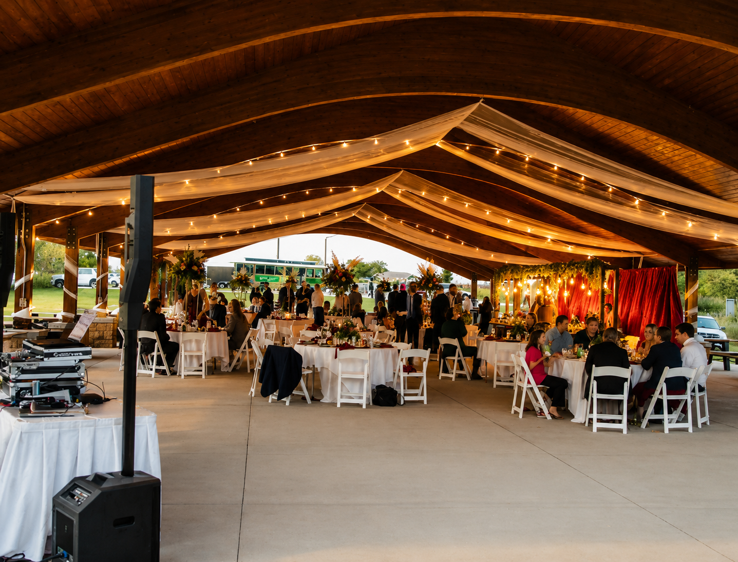 Honey Creek Resort pavilion wedding reception
