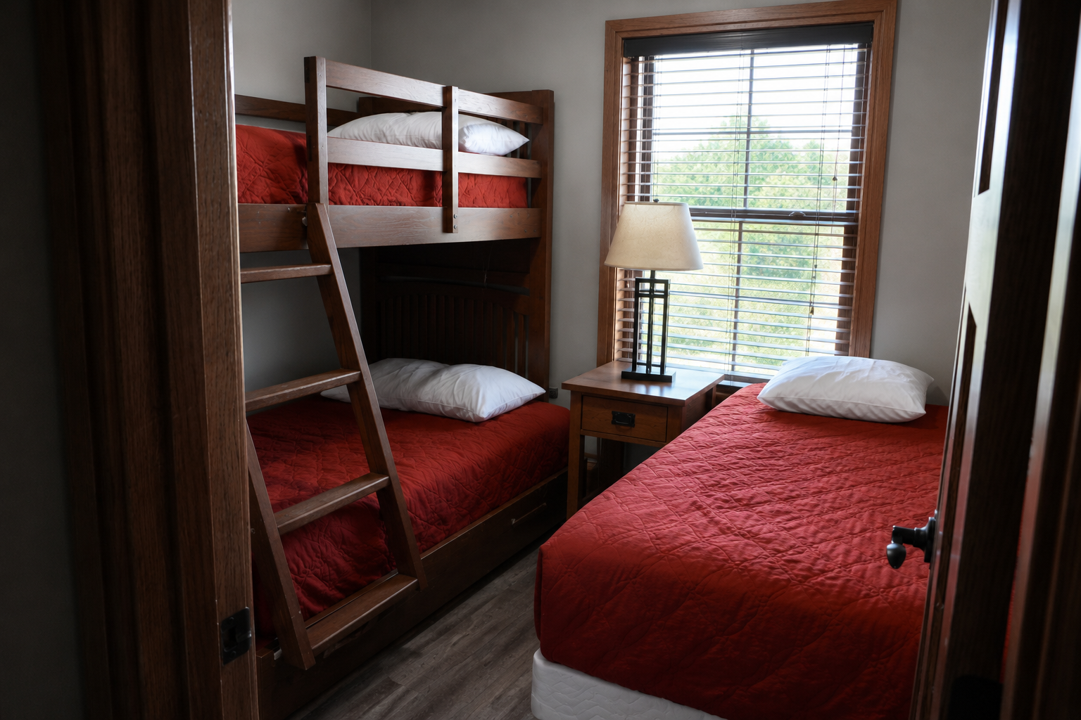 Bedroom in Four Bedroom Cabin at Honey Creek Resort