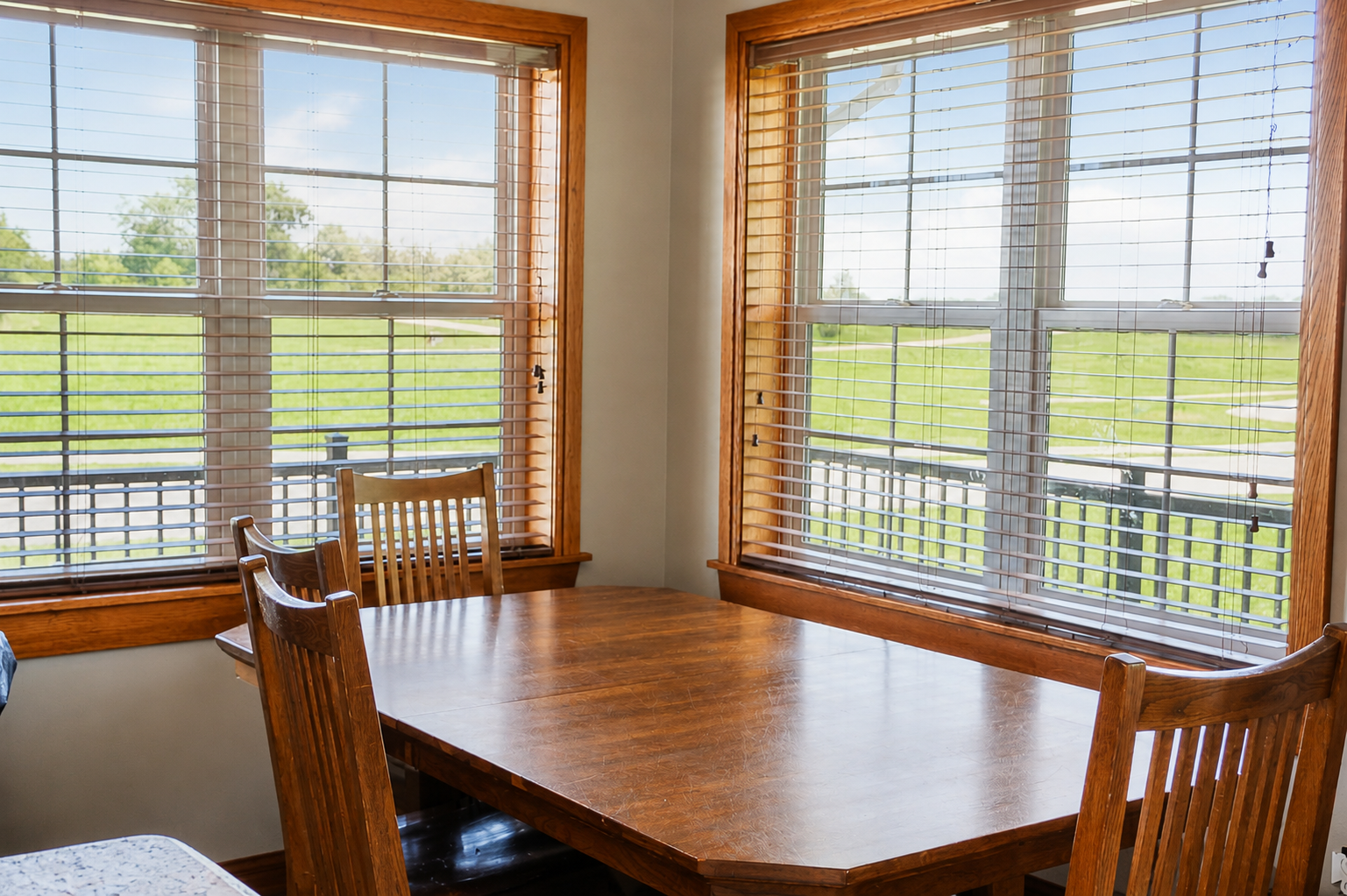 Kitchen and dining area in accessible Four Bedroom Cabin