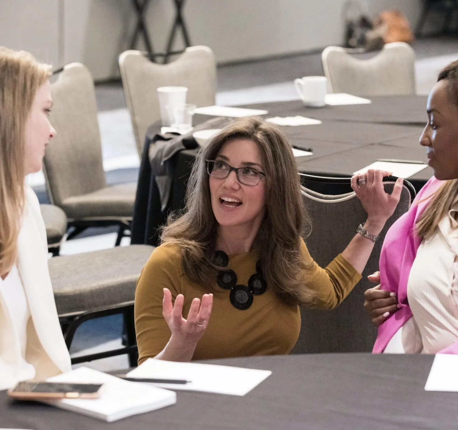 Image of Betsy A. Miller answering questions after delivering a keynote address on Polarities at the National Trial Lawyers Summit