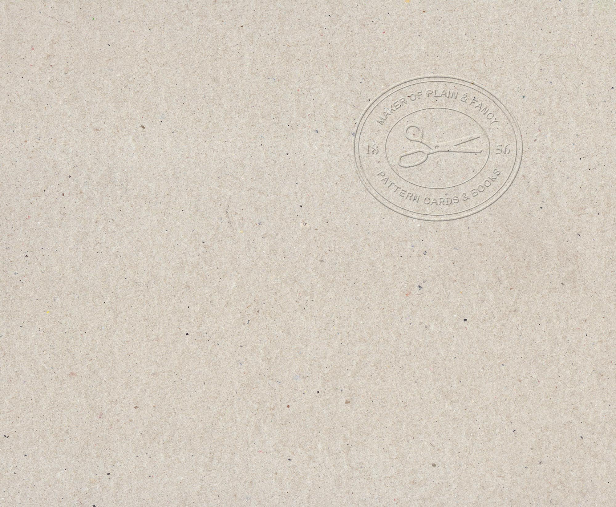 Embossed seal 'Maker of plain & fancy pattern cards & books'