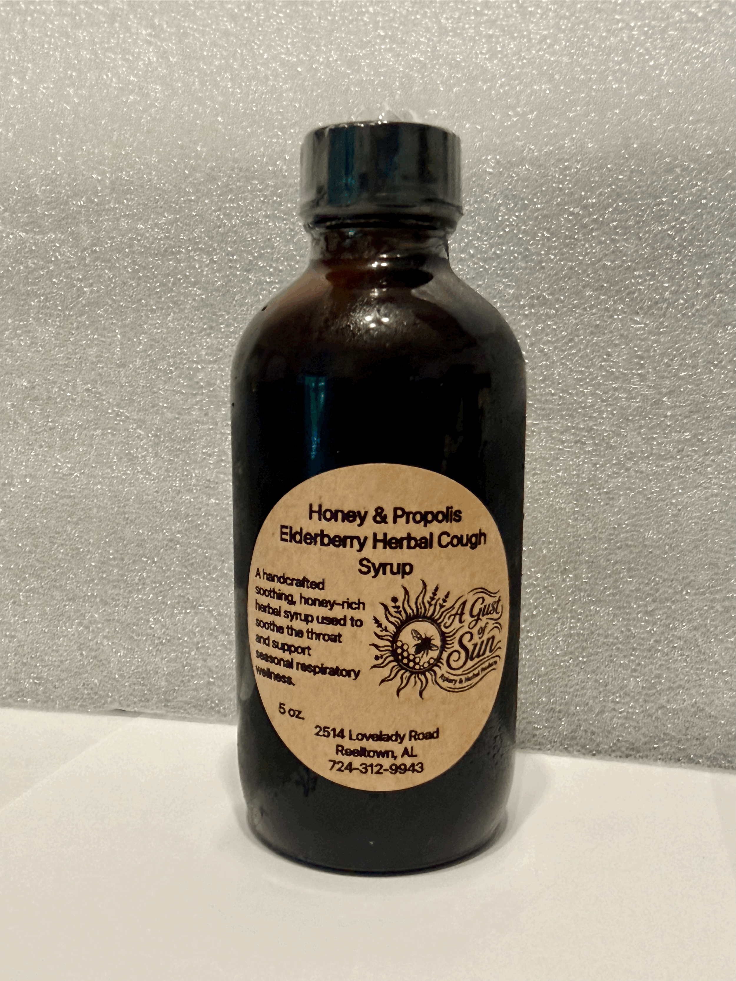Honey & Propolis Elderberry Herbal Cough Syrup (5 oz)