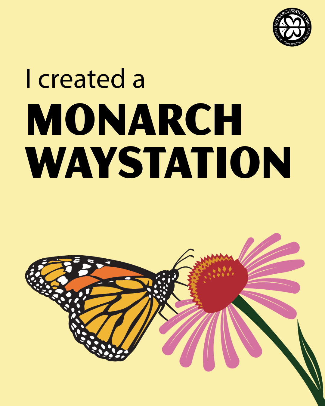 Certified Monarch Waystation badge.