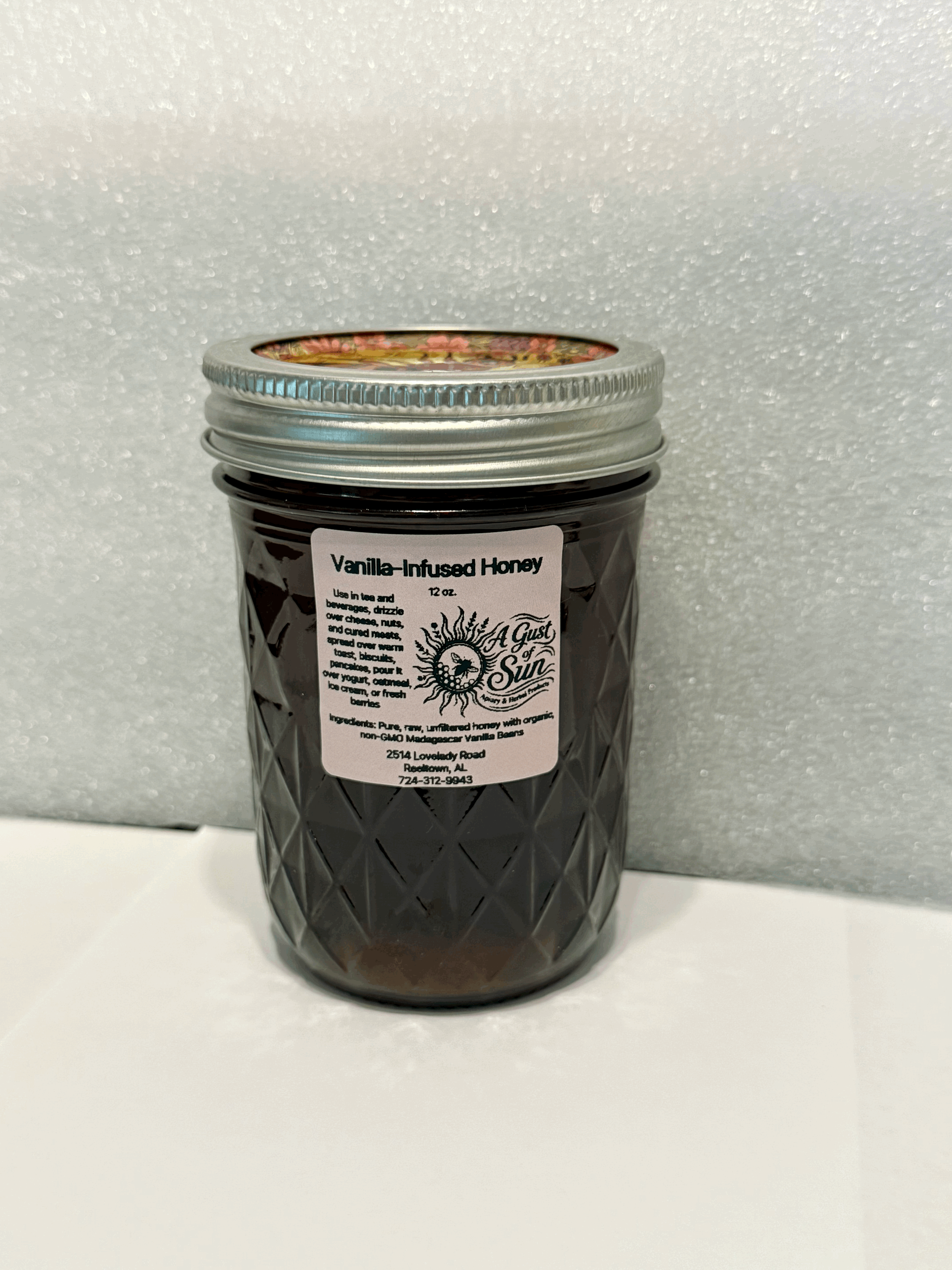 Madagascar Vanilla Infused Honey (12 oz)