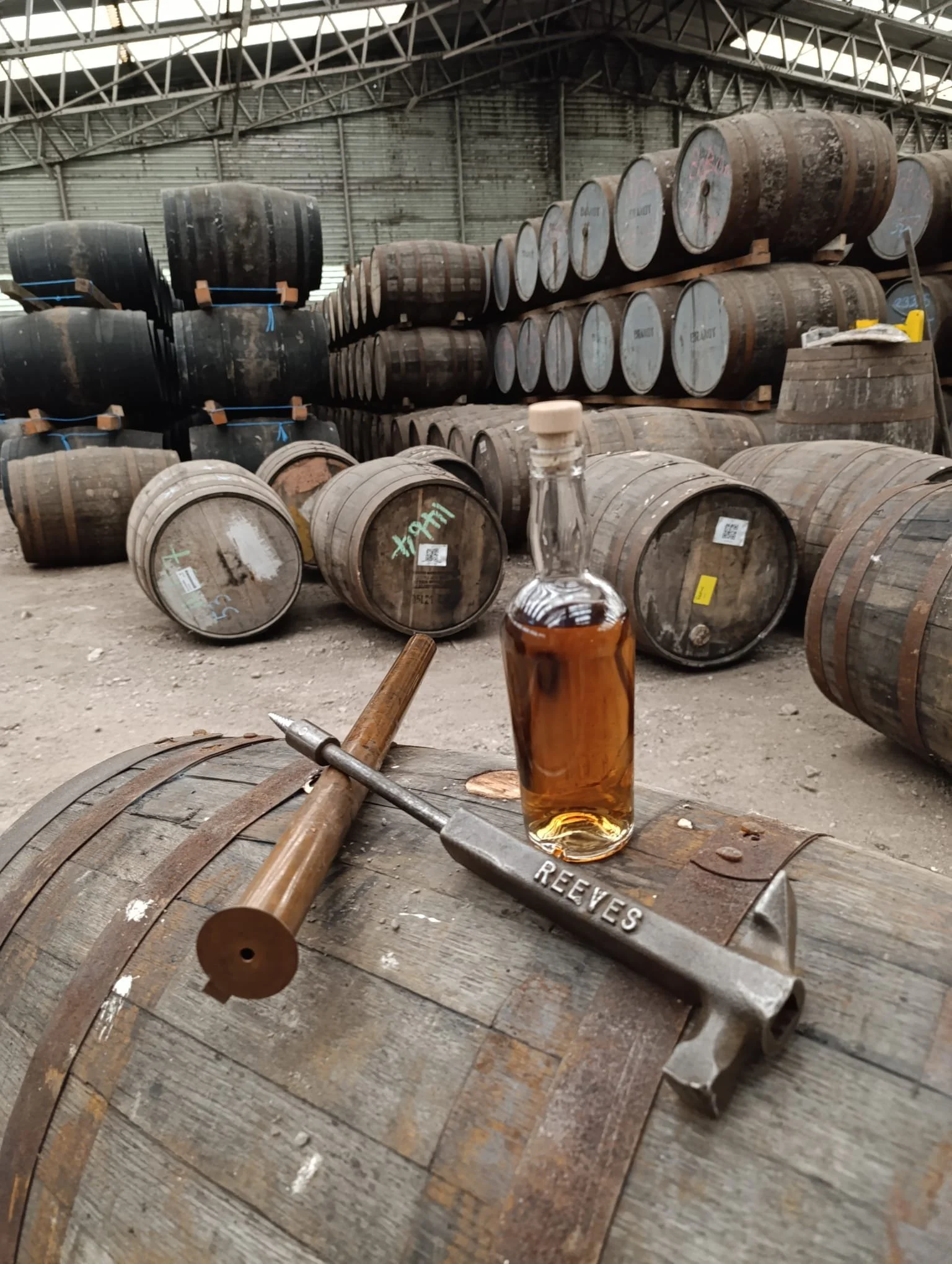 Sampling in a dunnage warehouse for a private cask client.