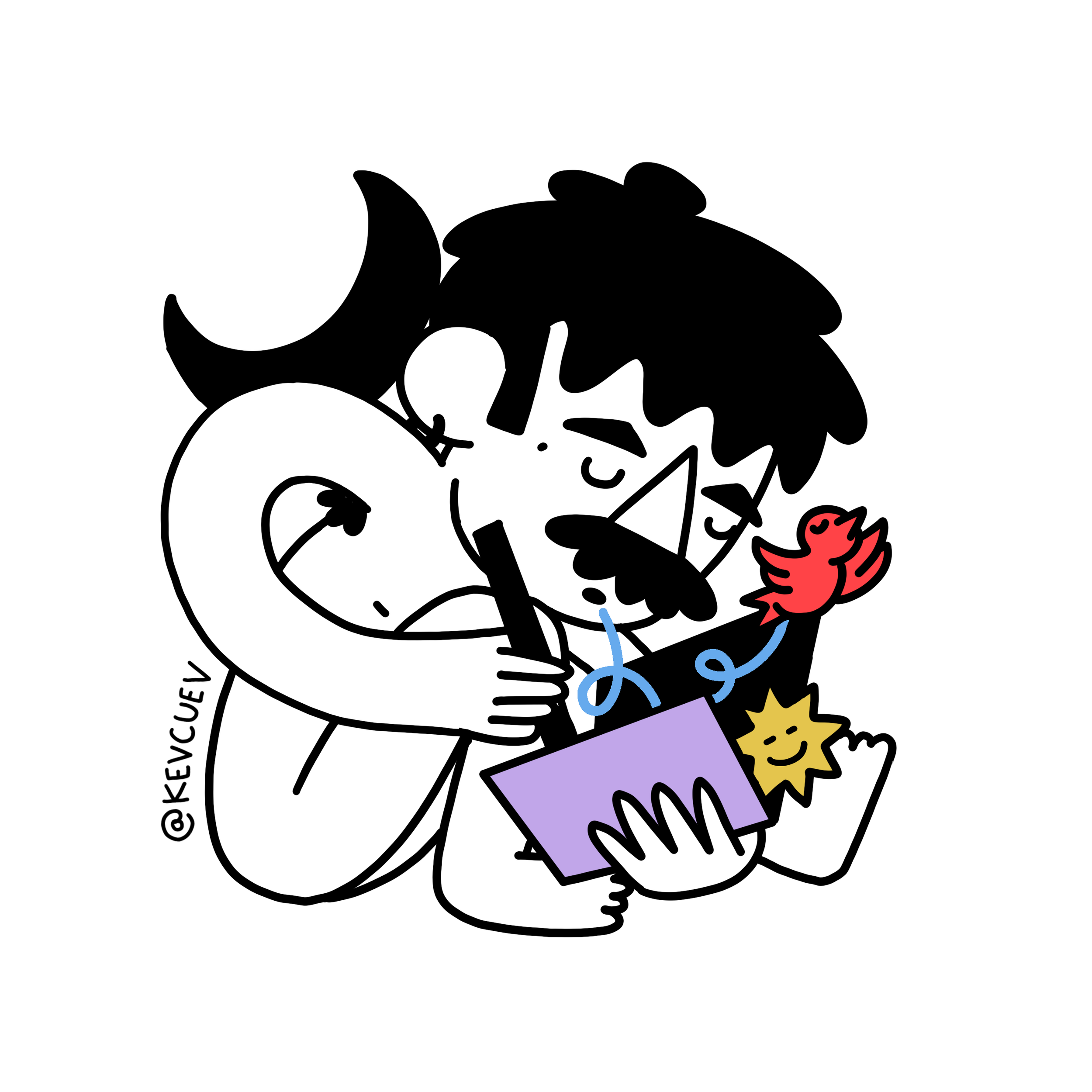 ilustración de kev cuev dibujando