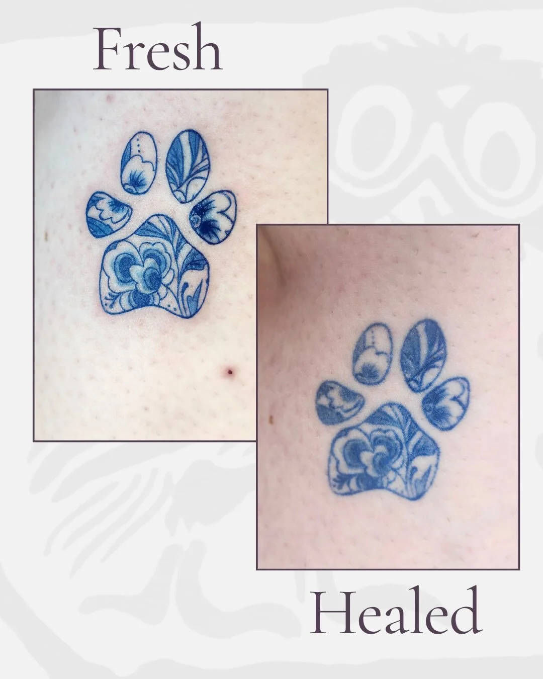 This memorial piece is just over a year old now and I couldnt be more happy with how its healed. Its become more painterly with time and I haven't done any touchups on it. Its also just under 1.5 x 2 inches.

If you've been thinking about a memorial 