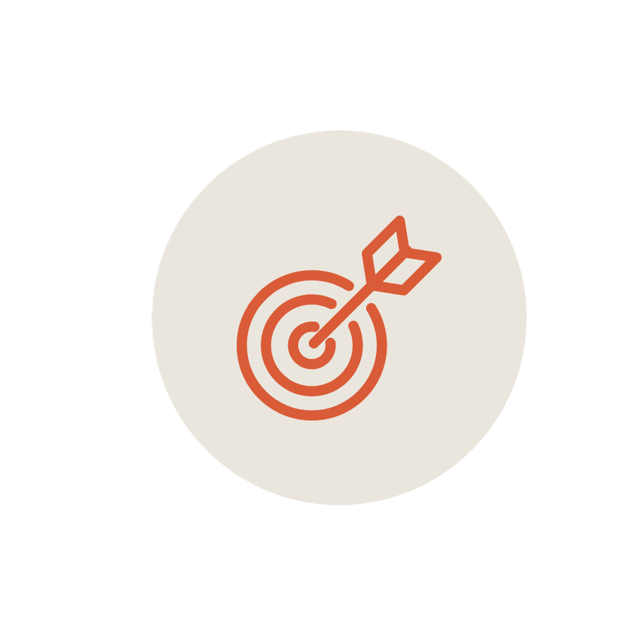 Icon of a target with an arrow hitting the center.