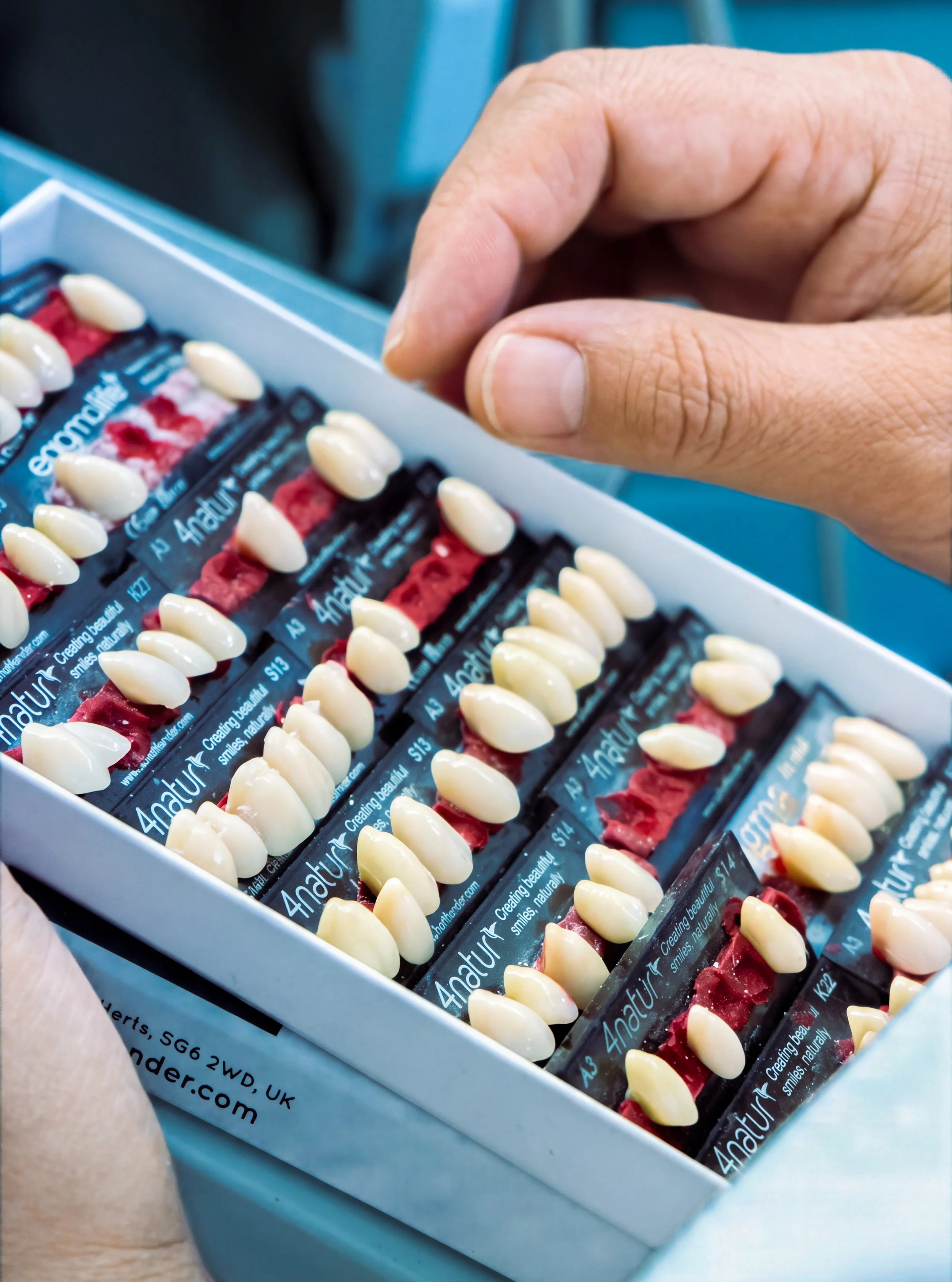 With so many shapes, sizes and shades available, selecting the right denture teeth can make a real difference to the final result.

For our Premium dentures, we typically use Enigma Life+ teeth, while 4Natur is our standard option. We also have a wid