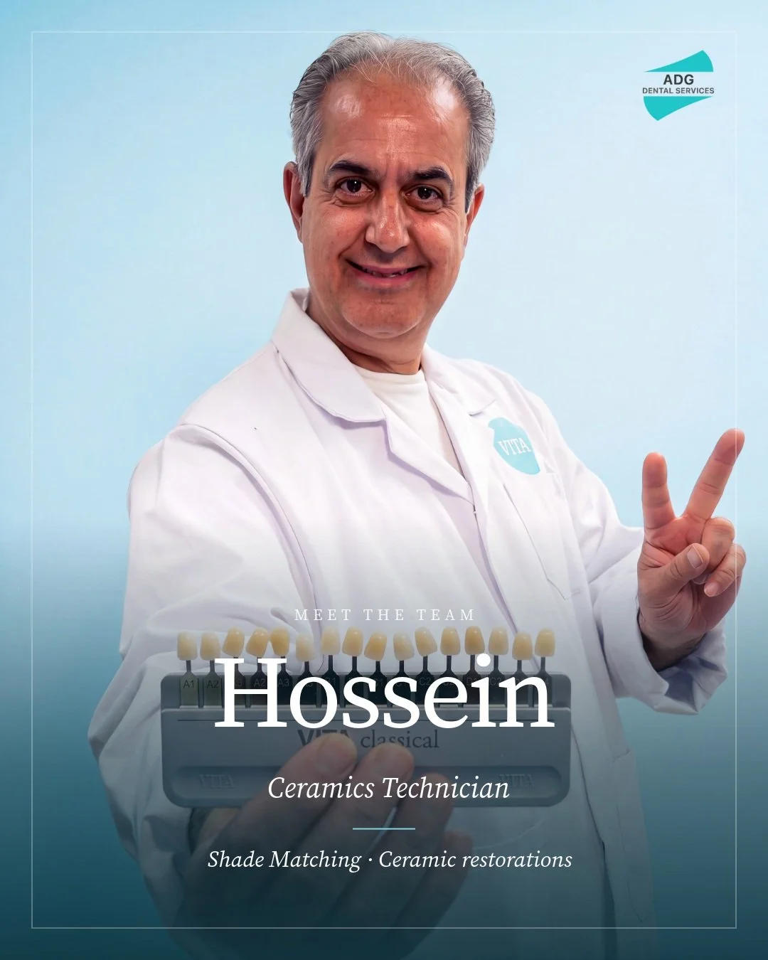 MEET HOSSEIN

With 38 years of experience and a sharp eye for shade and shape, Hossein is the one patients can thank for that perfect, natural-looking match - turning ceramic work into something close to art (his shade guide practically has feelings 