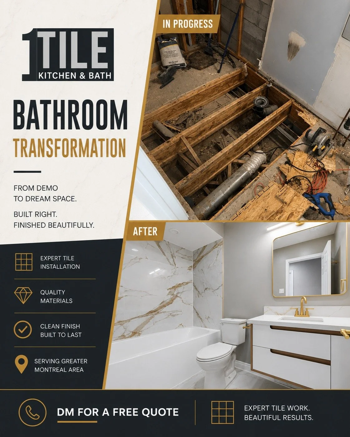 The secret to a great bathroom? It&rsquo;s all in the details. 📐🛠️

We recently completed this full transformation, and the results speak for themselves. By matching the surround tile with the floor, we created a seamless flow that makes the space 