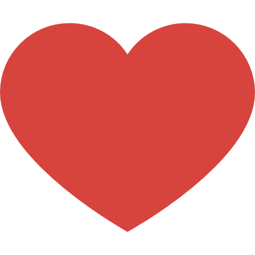 A large red heart symbol on a black background.