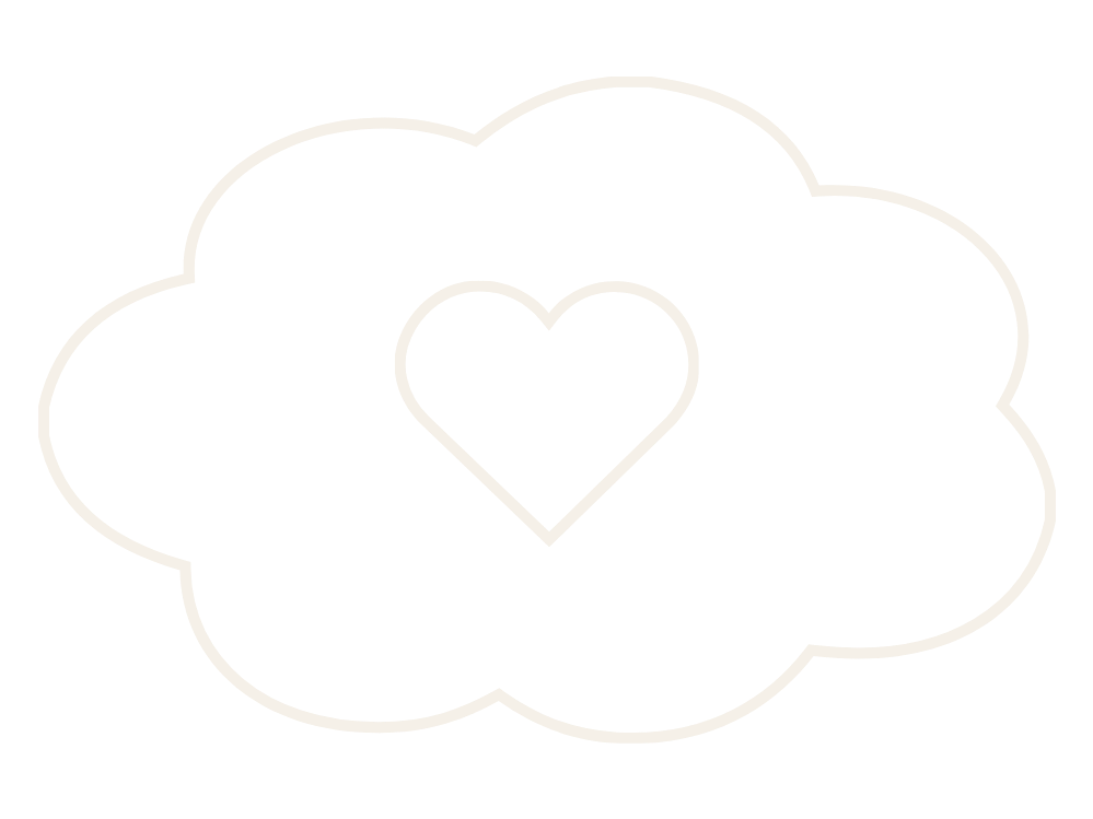 Heart outline in a cloud