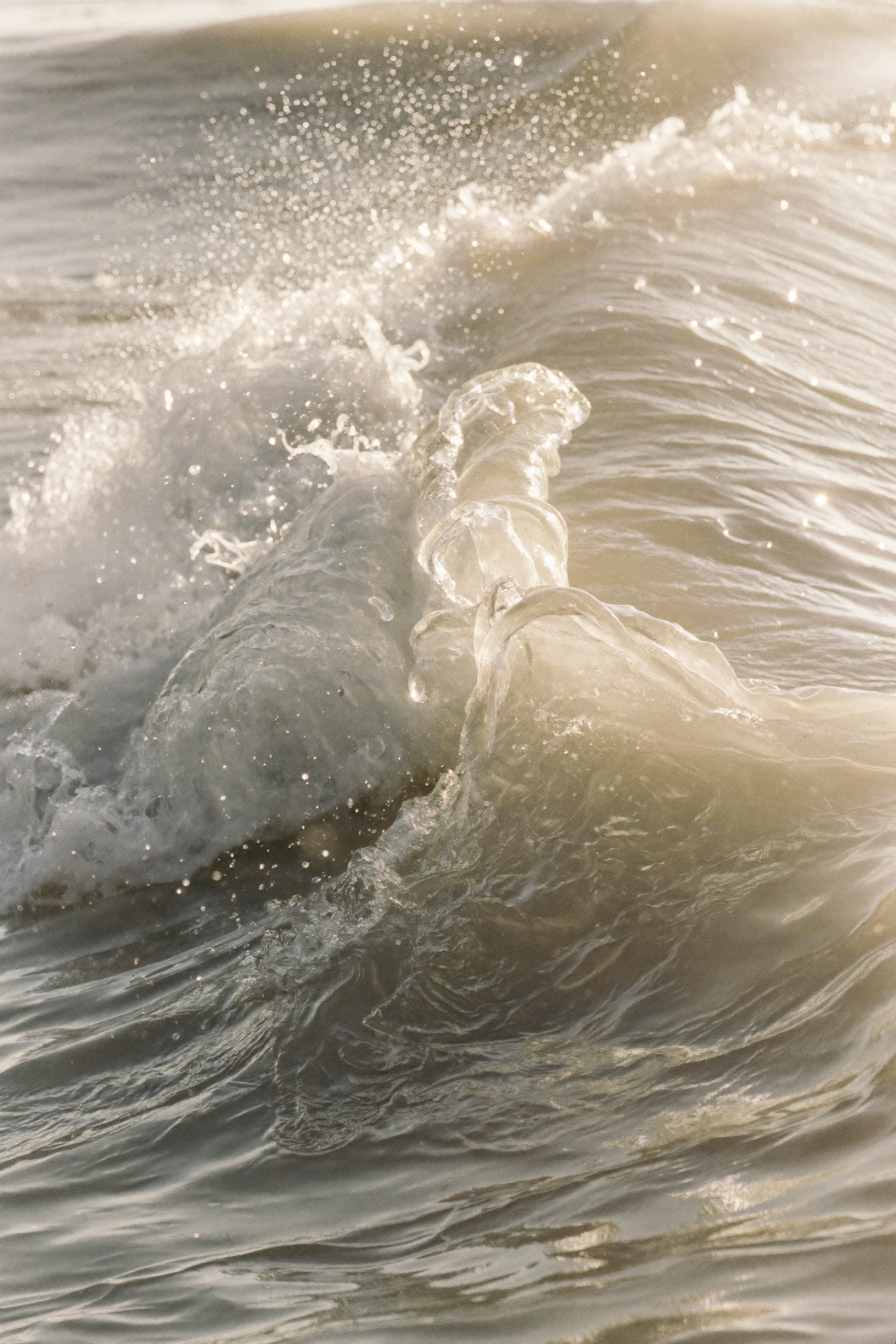 Close-up of a wave in the ocean.