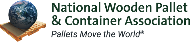 The National Wooden Pallet and Container Association Logo: A globe resting on an open book with a computer keyboard in the background.