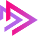A pink arrow pointing to the right with a purple background.