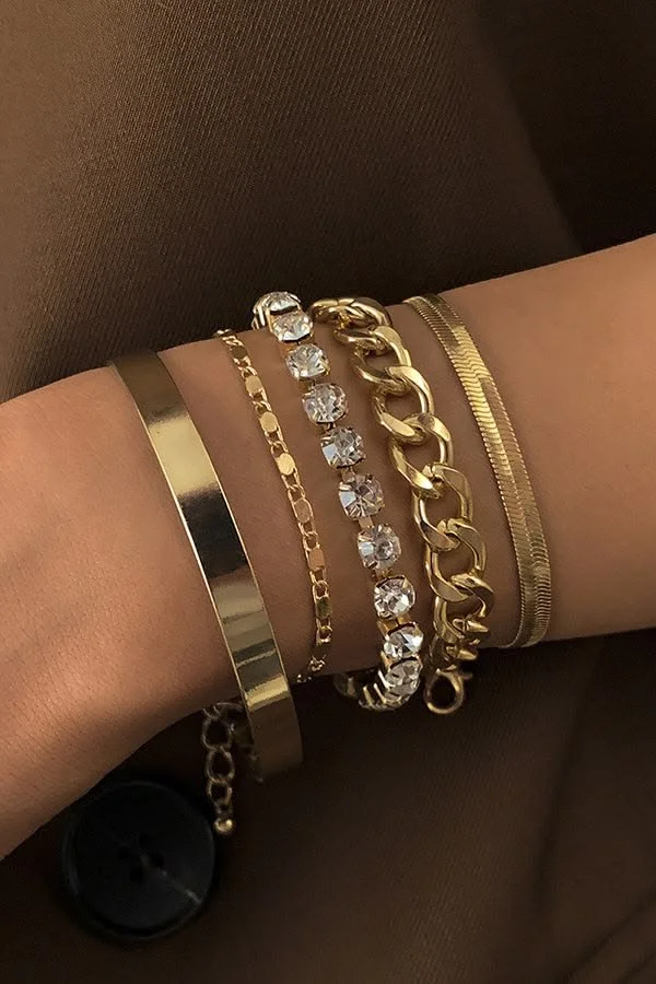 Personalized Geometric Multi-element Rhinestone Bracelet Set.jpg