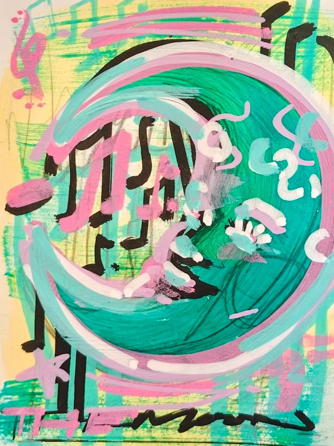 Moonface Girl Signed Original ACEO
