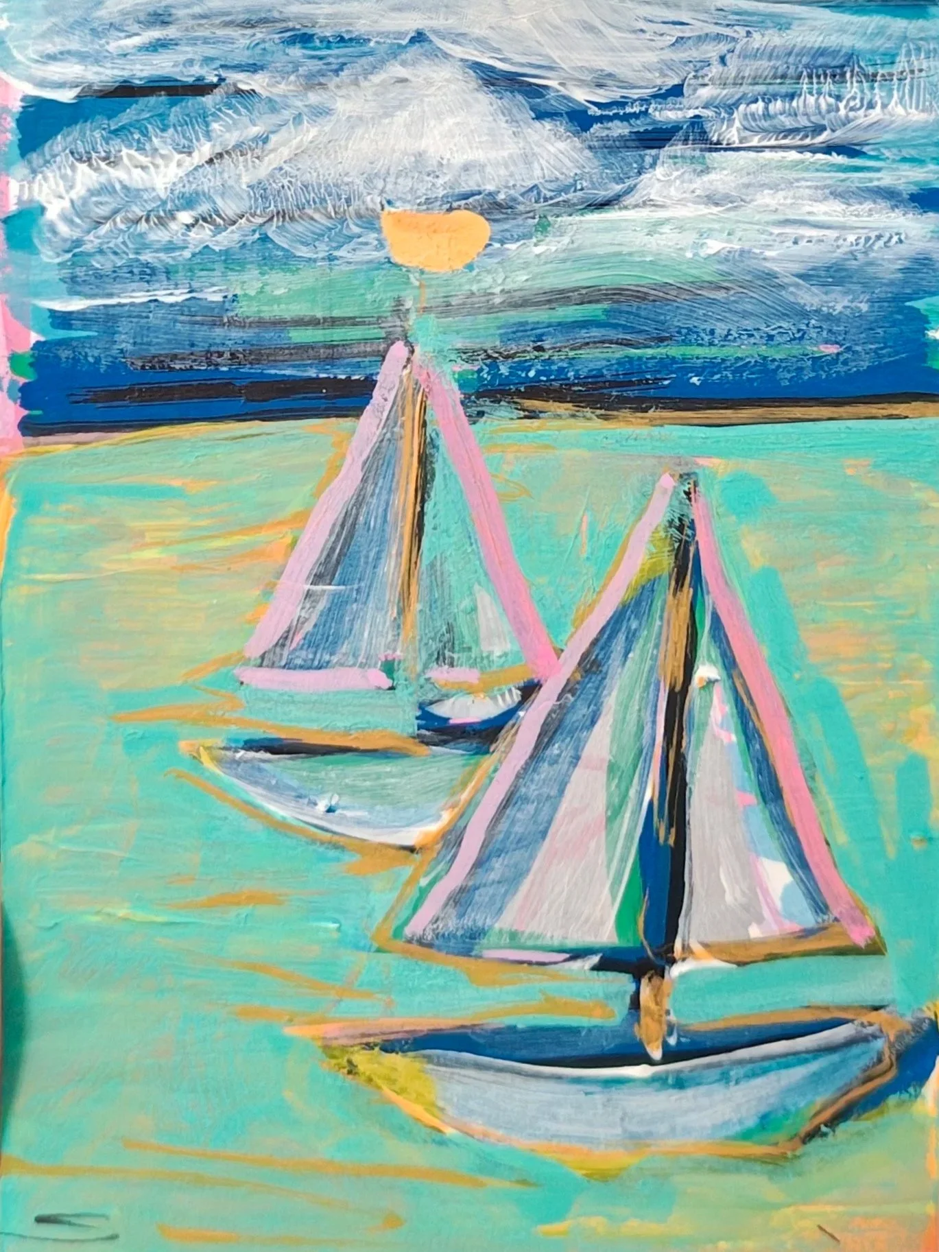 The Lovers' Sail ACEO Signed Original