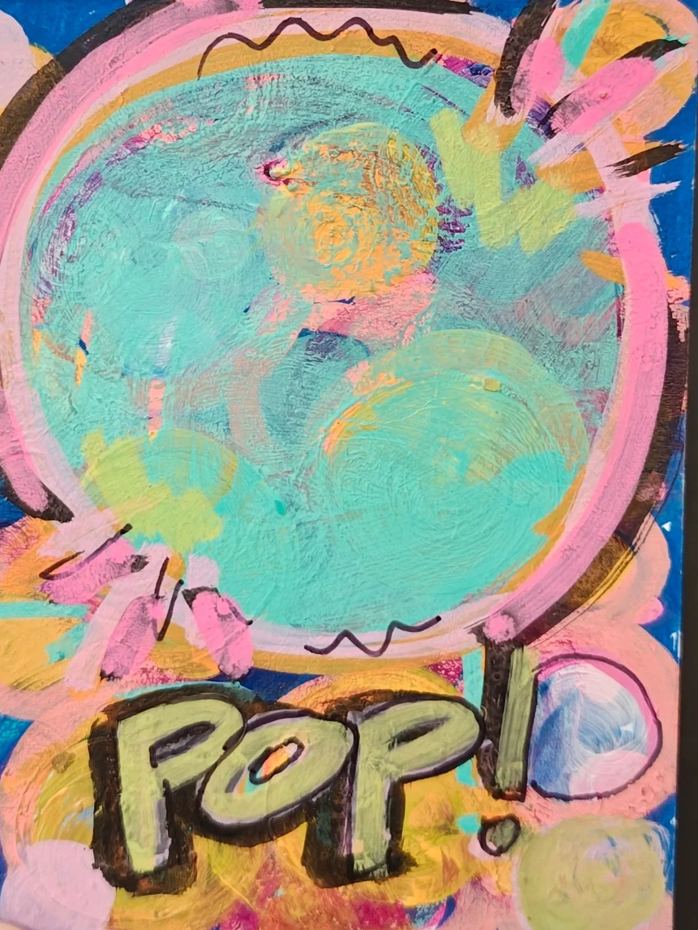 POP! Bust My Bubble Signed Original ACEO