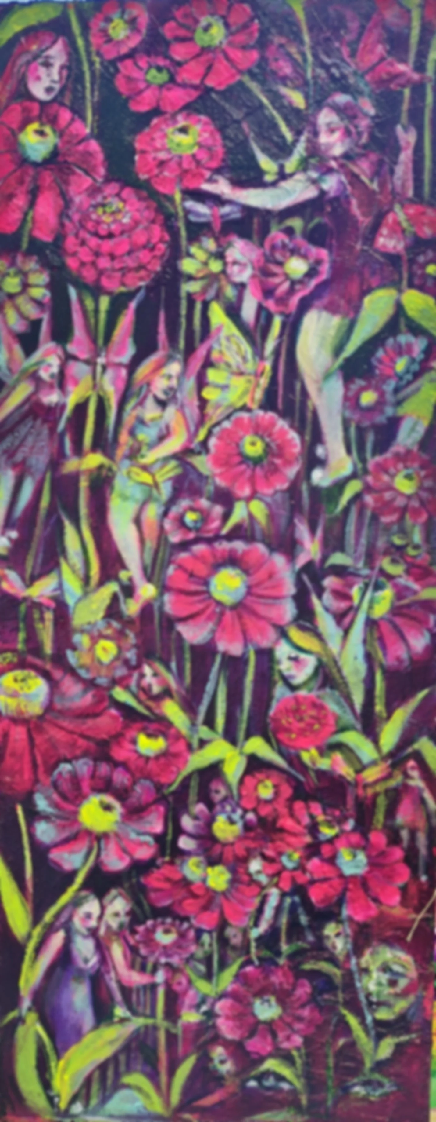 Moonlit Zinnias