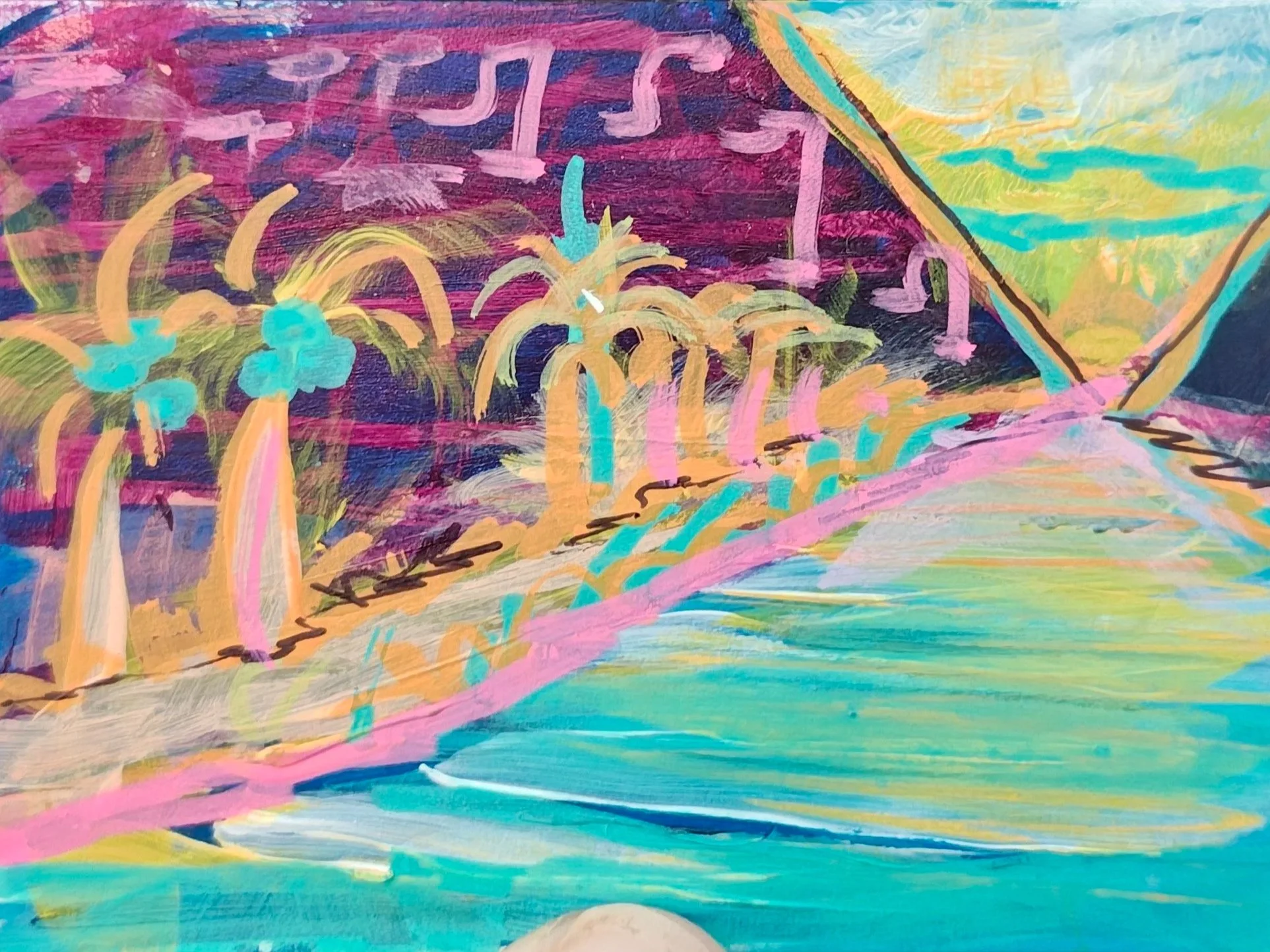 River of Happiness Signed ACEO Original Work