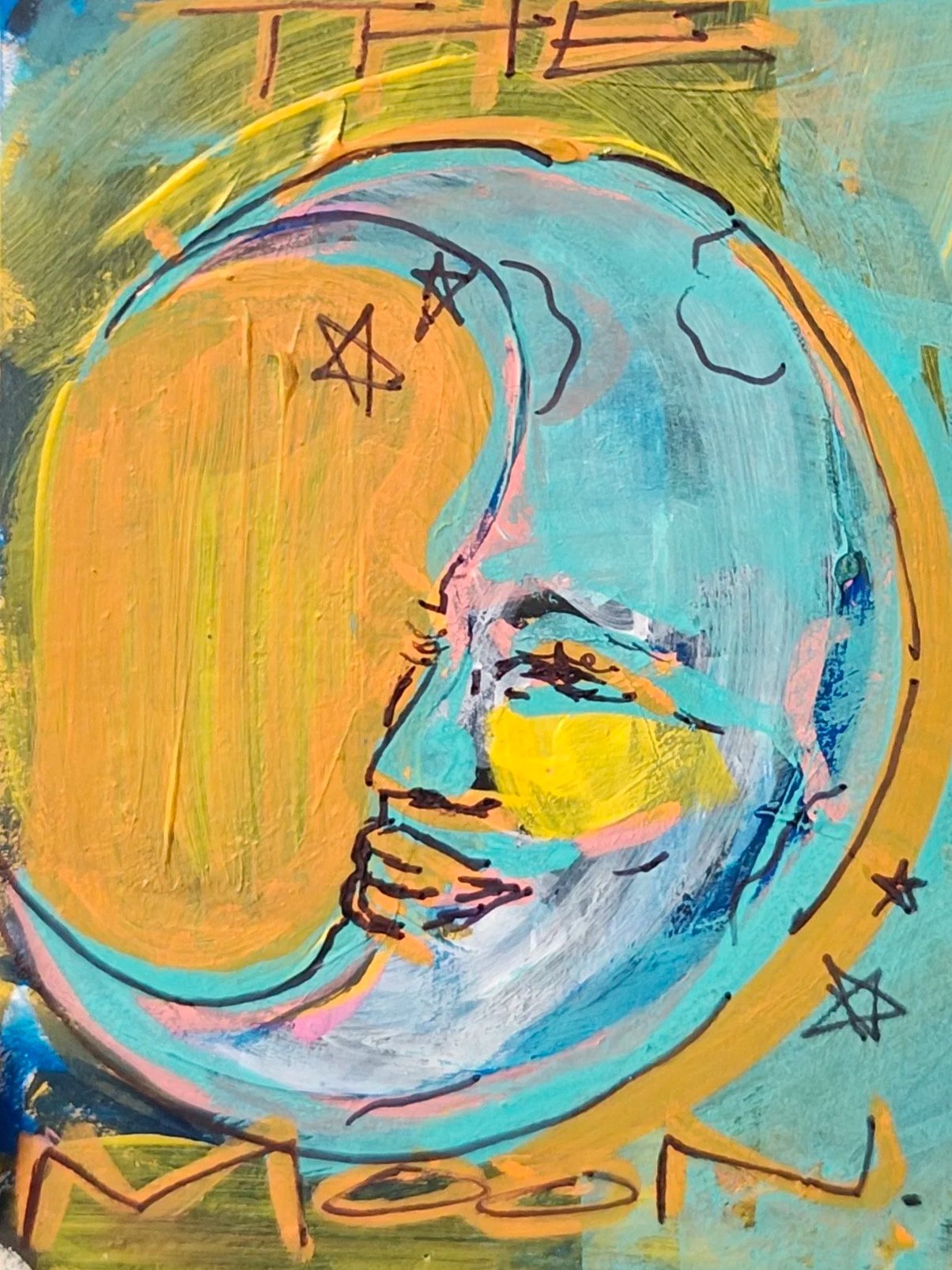 Neon Moon ACEO Orginal