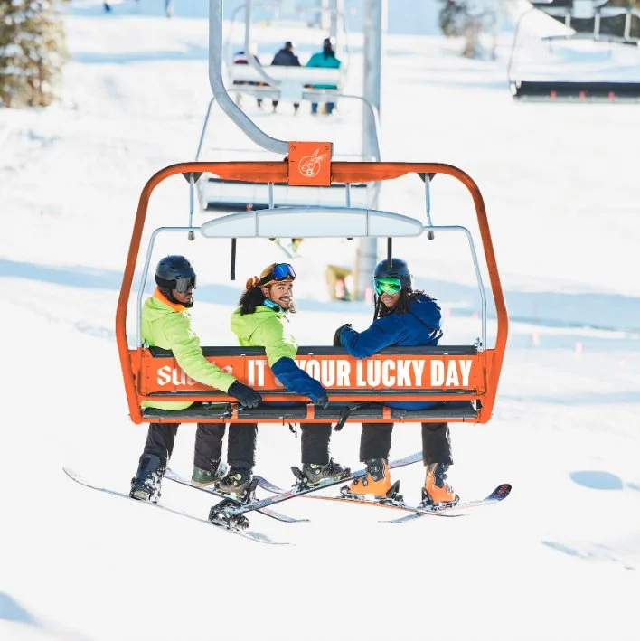 A Suerte branded ski lift. If you're lucky to sit in it, you'll get a coupon to redeem drinks.