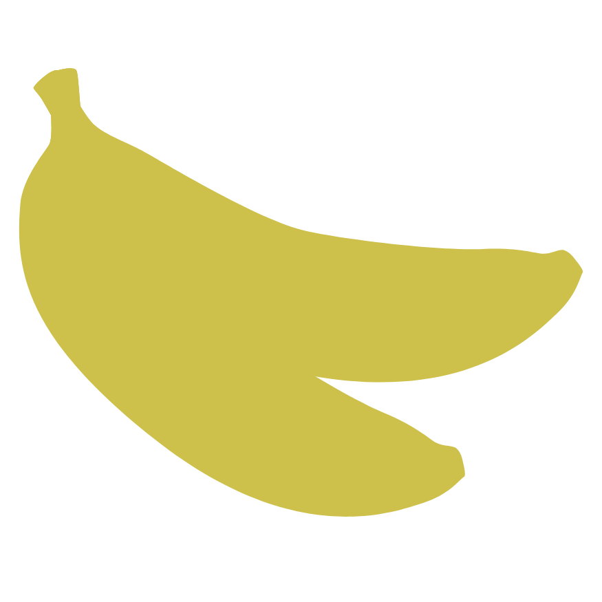 Simplified illustration of a banana in yellow color.
