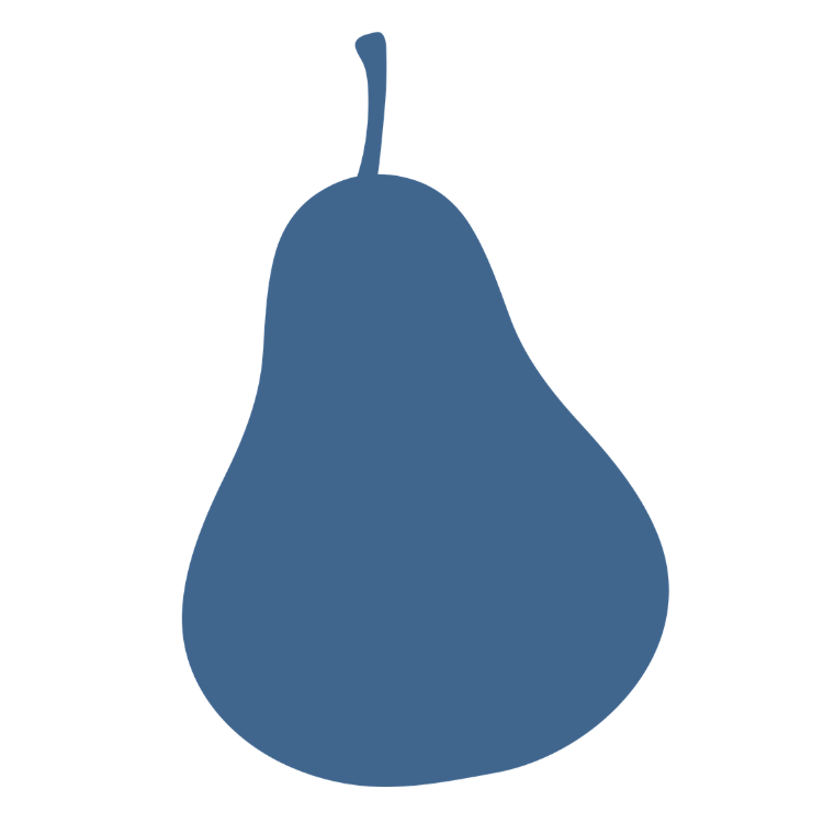 A silhouette of a pear.