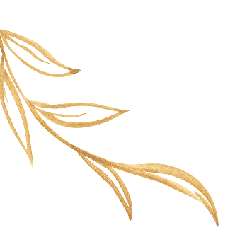 Branche d'une plante avec des feuilles longues et fines, de couleur or ou beige.