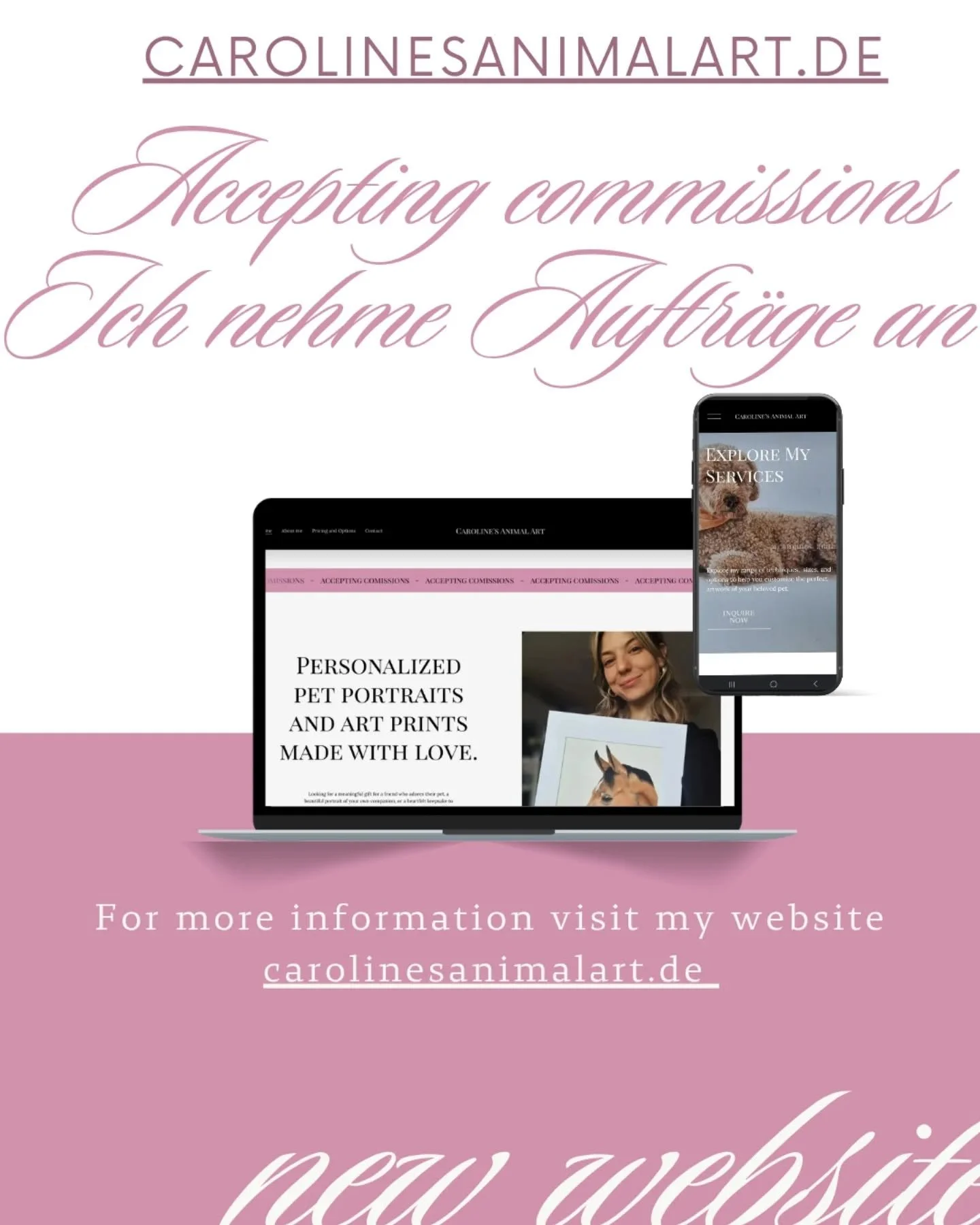 EN: 
I am so thrilled to share with you that I am now accepting commissions! It's been a long time coming and I'm beyond excited to see where this chapter of my art journey goes and cant wait for all the wonderful people and pets I will meet! 

For m