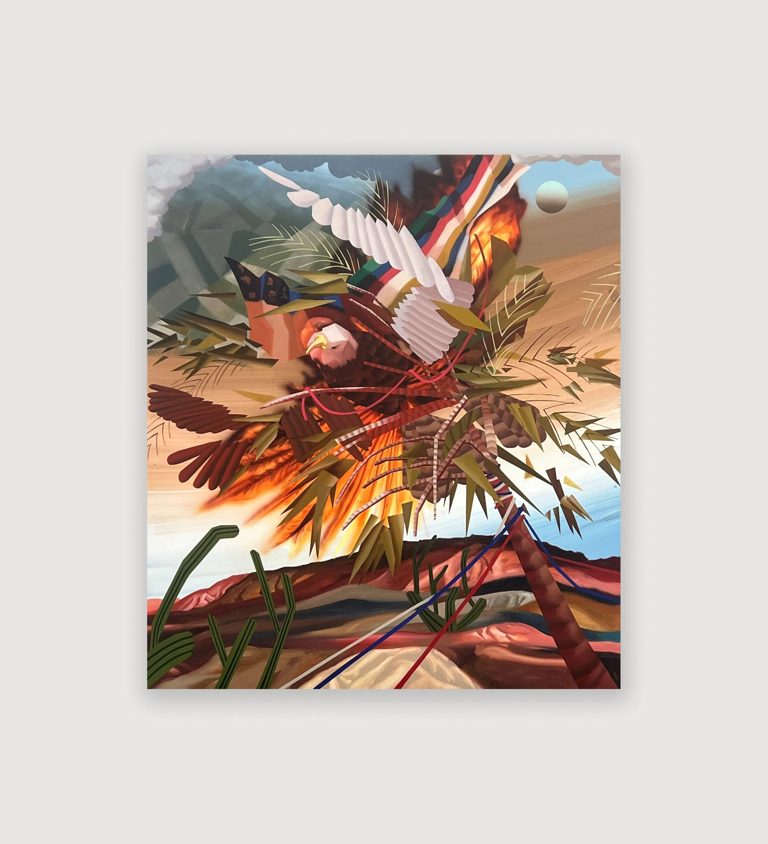 Brandon Lipchik,
Wildfire, 2025
Acrylic and oil on canvas,
78 3/4 x 69 3/4 in,
200 × 177 cm