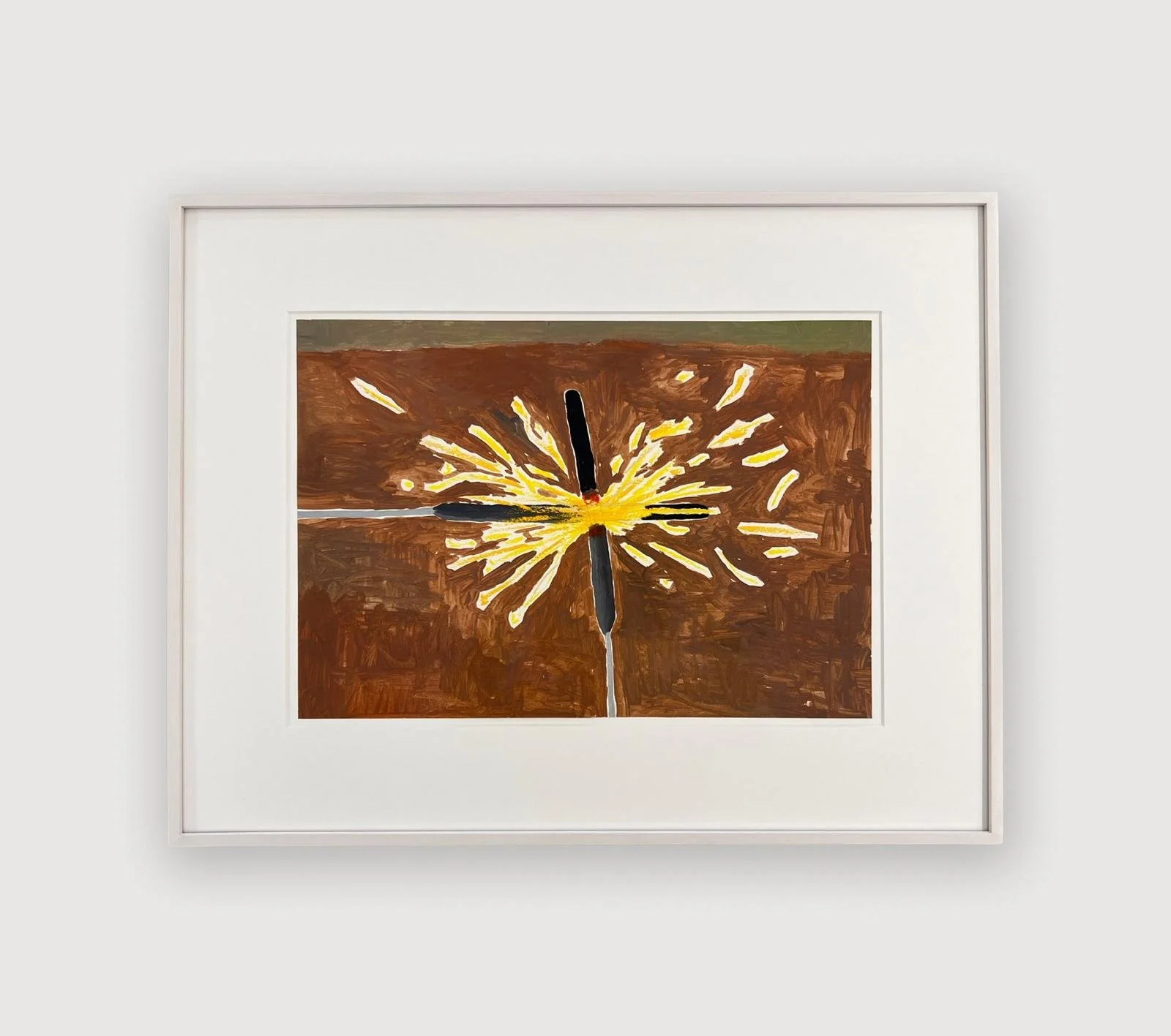 Jan Zöller, Wunderkerze (the end of the day will remain silent), 2026, Oil on paper, 28 x 40 cm
