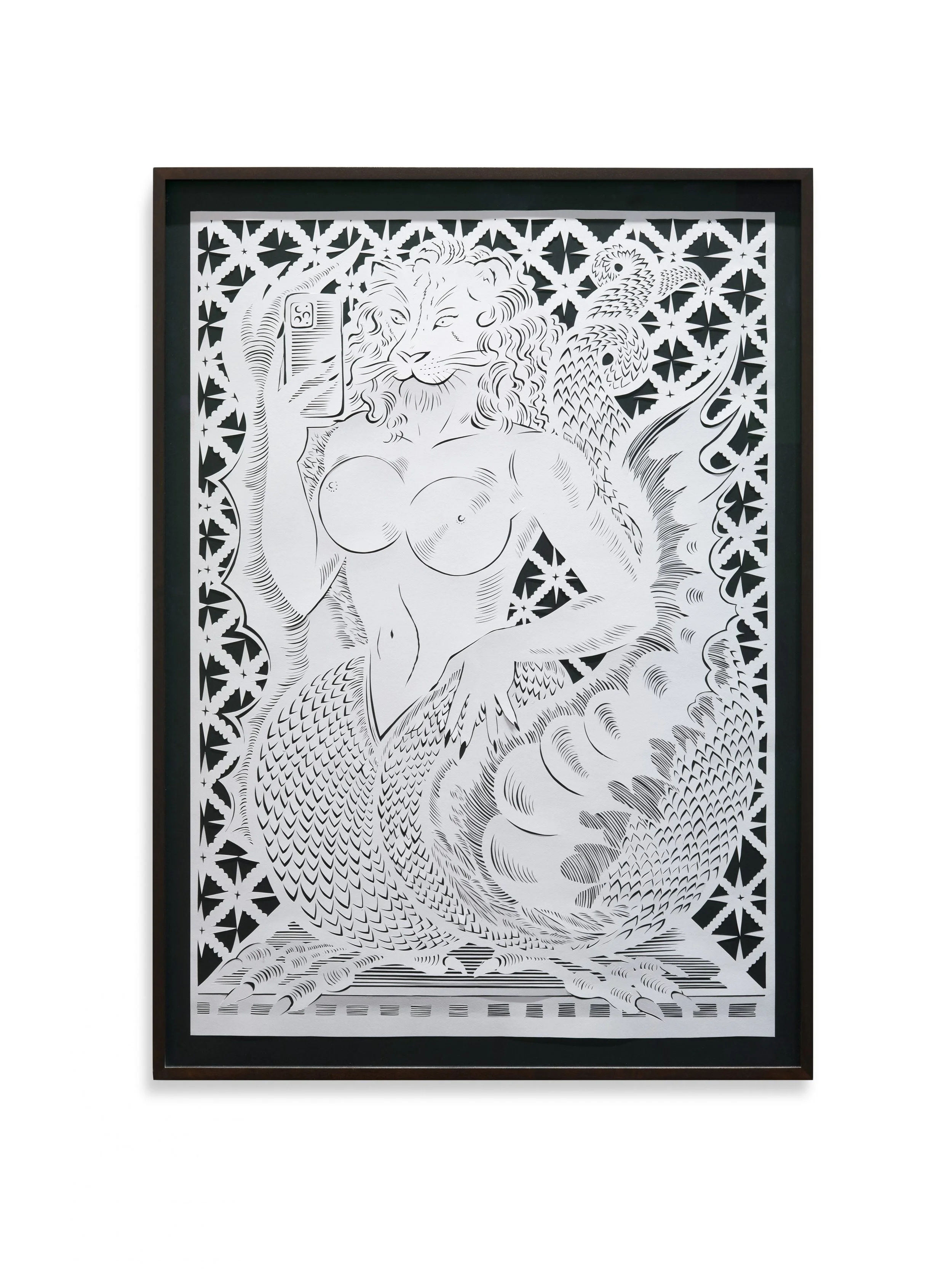 Sonja Yakovleva Harpyie, 2023,
Paper cut,
100 x 70 cm (sheet)