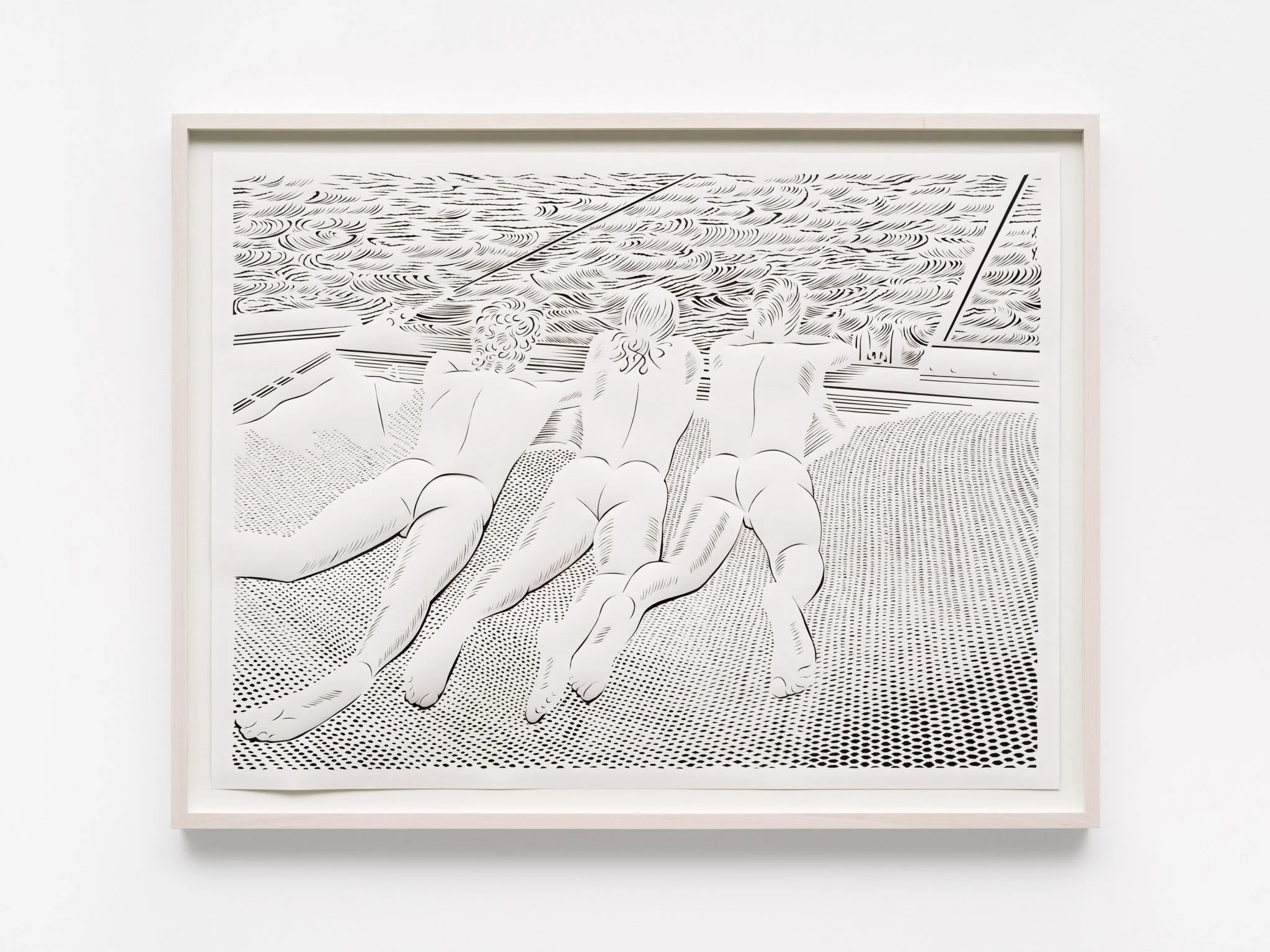 Sonja Yakovleva,
Naked Boat, 2025,
Papercut,
paper: 23 5/8 x 31 1/2 in,
60 x 80 cm, frame 67 x 87 cm