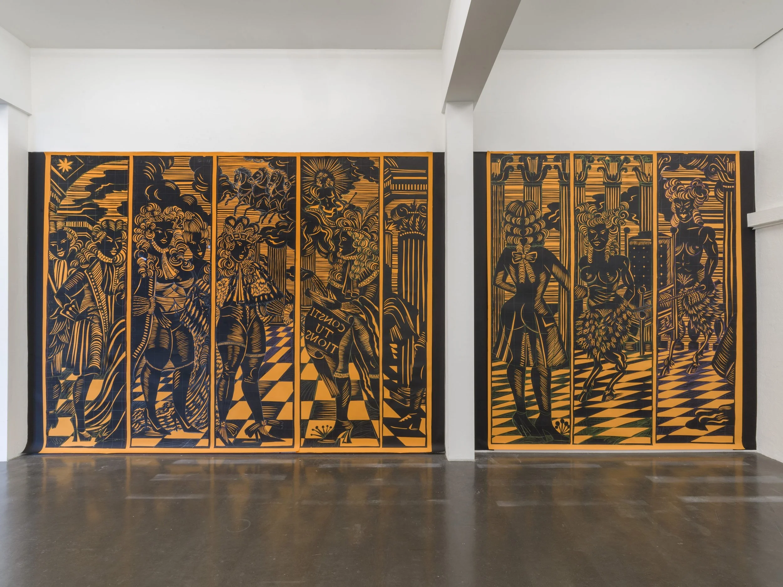 Sonja Yakovleva,
Book of Constitutions, 2023,
Papercut,
320 x 700 cm